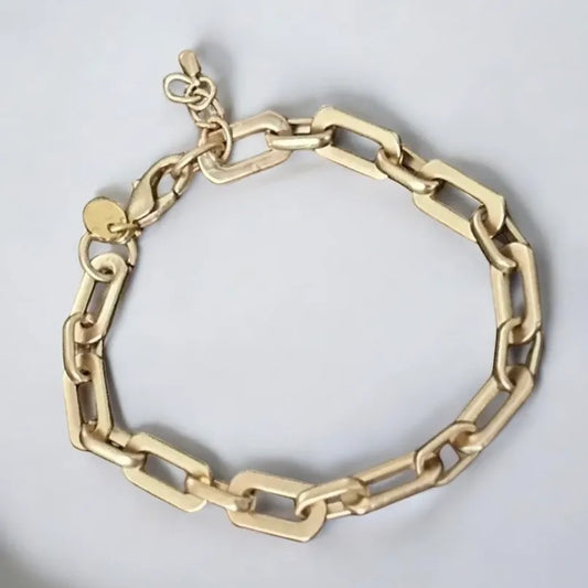 Matte Gold Chain Link Bracelet – Bold Everyday Bracelet