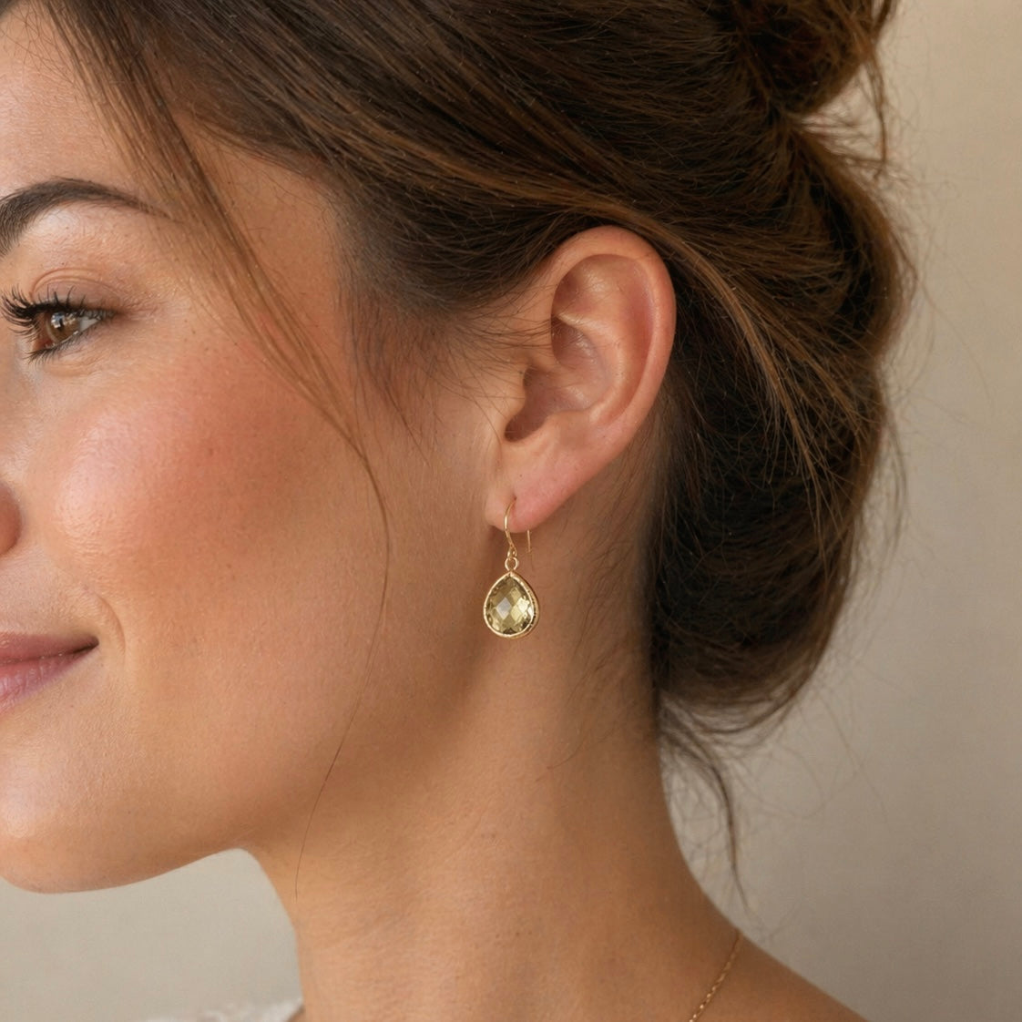 Teardrop Gemstone Earrings – Dainty Gold/Silver Earrings in Multiple Colors