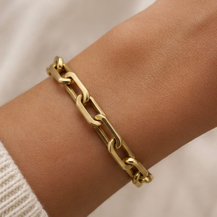 Matte Gold Chain Link Bracelet – Bold Everyday Bracelet