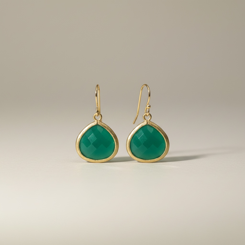 Teardrop Gemstone Earrings – Dainty Gold/Silver Earrings in Multiple Colors