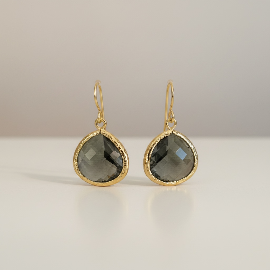 Teardrop Gemstone Earrings – Dainty Gold/Silver Earrings in Multiple Colors
